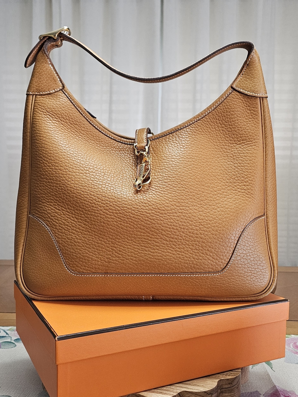 Hermes Gone Clemence Trim Bag - Vintage AUTHENTIC